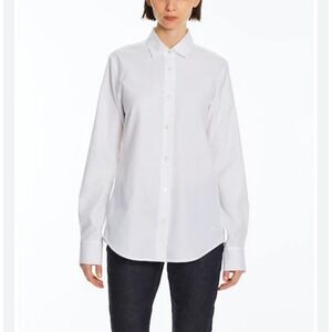Lareida 960 Pauline White Long Sleeve Button-Up Shirt Cotton Blend Stretch SZ 40